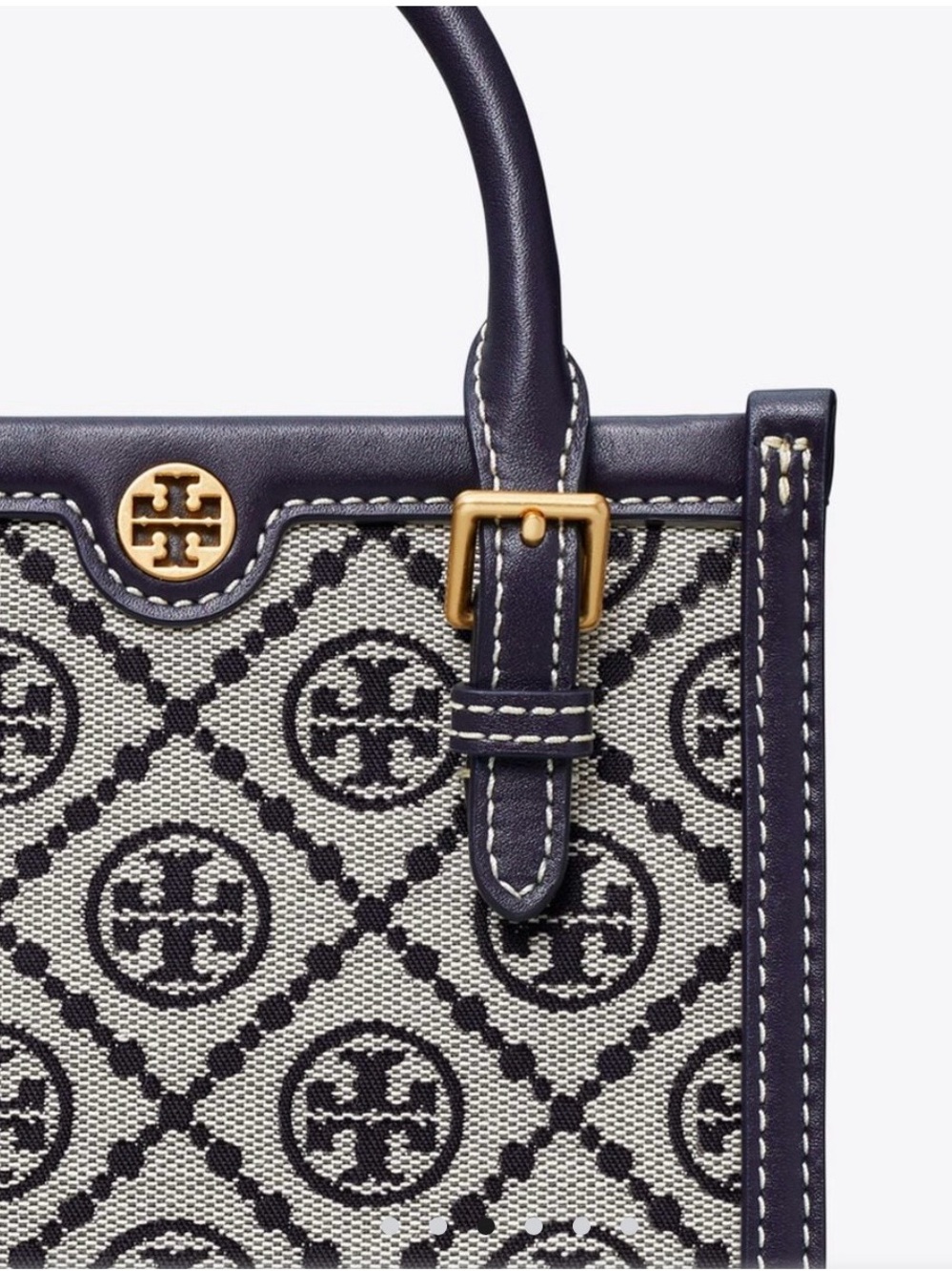 Tory Burch T-Monogram Jacquard Mini Shopper Tote - Picture 4 of 11